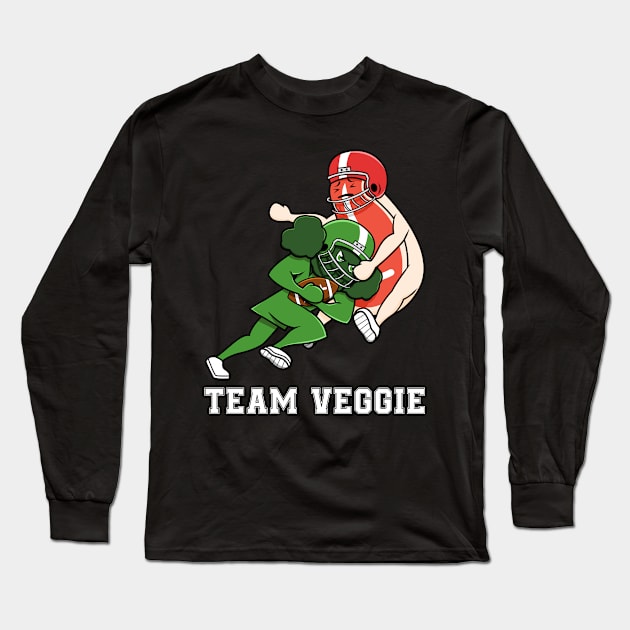 Team Veggie Football - Vegetarian Plant Powered Long Sleeve T-Shirt by jkshirts